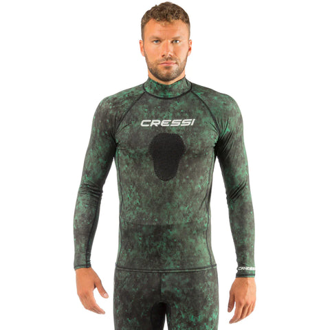 Cressi Hunter Rash Guard Top Green Camo - FreedivingWarehouse